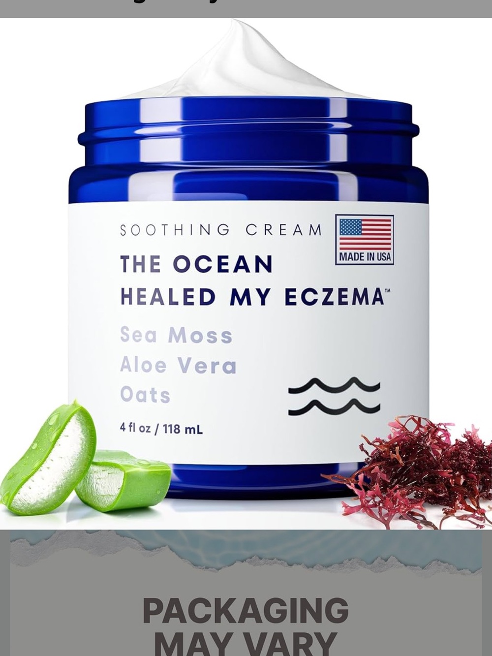 The Ocean Healed My Eczema Soothing Cream, Sea Moss Aloe Oats, 4 fl oz